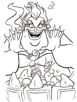 A coloring page of the little mermaid
